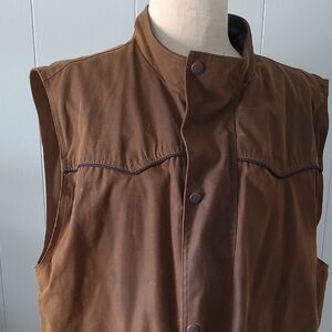 Men's Magnum Oilskin Outback  Sleeveless Fleecelined Jacket